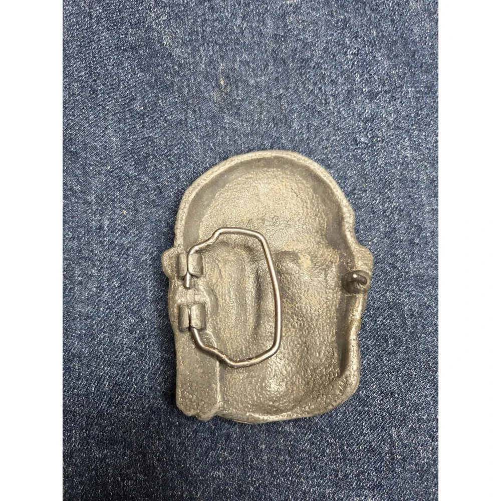 Vintage Large Pirate Head Silver Belt Buckle - Collectible